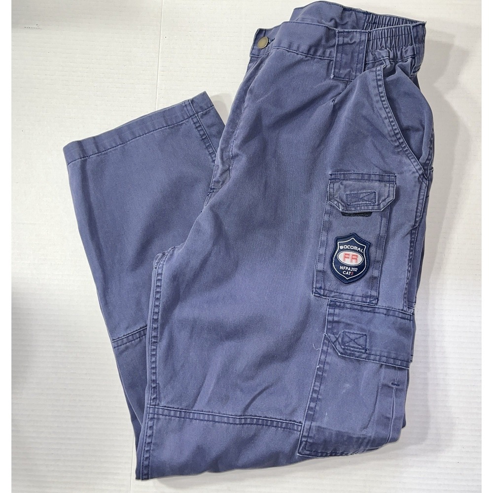Bocomal FR Cargo Pants Men's 38x30 Blue Field Pants CAT 2 NFPA 2112 Fire Resist